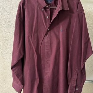 Polo by Ralph Lauren Burgundy Long-Sleeve Button-Down Shirt
